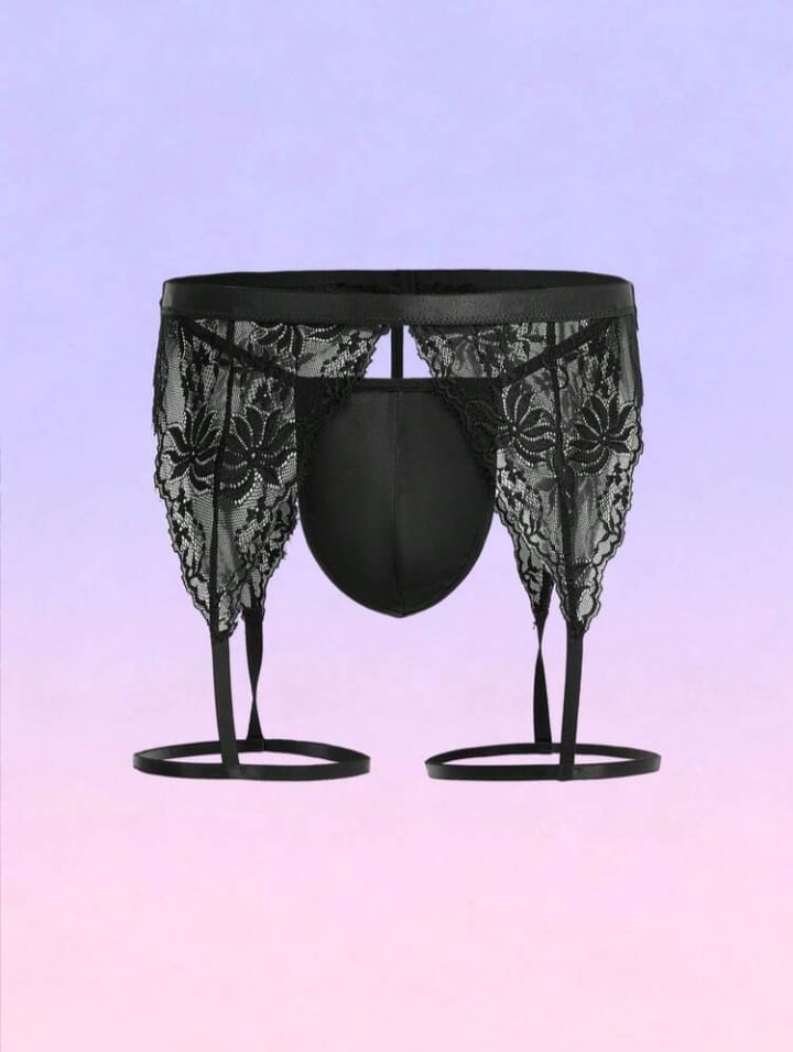 Midnight Lace Harness Brief